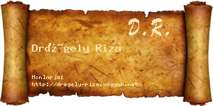 Drégely Riza névjegykártya